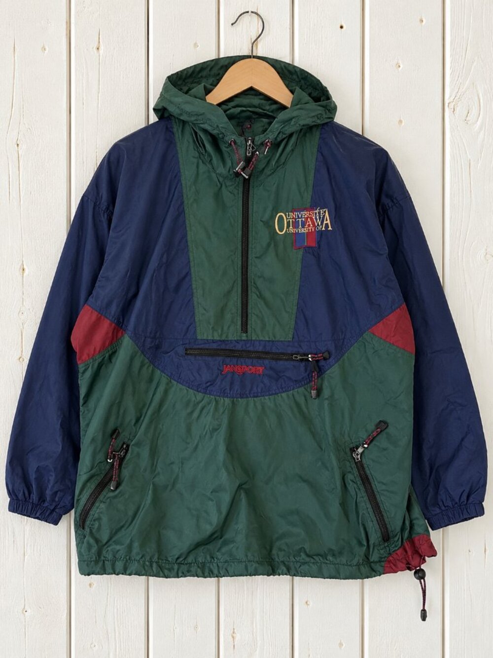 Jansport University Ottawa Pullover Windbreaker Jacket Anorak Mens XL Gorpcore